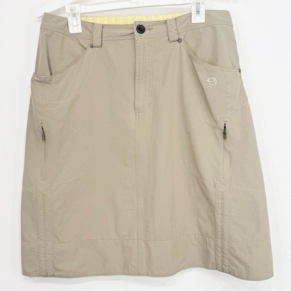 Mountain Hardware Tan Nylon Athleisure Performance Wear Quick Dry Midi Skirt
